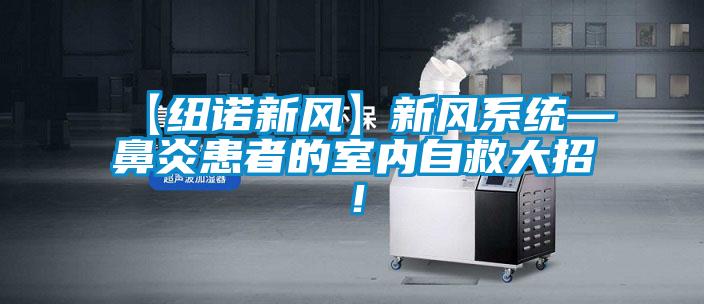 【紐諾新風(fēng)】新風(fēng)系統(tǒng)—鼻炎患者的室內(nèi)自救大招!