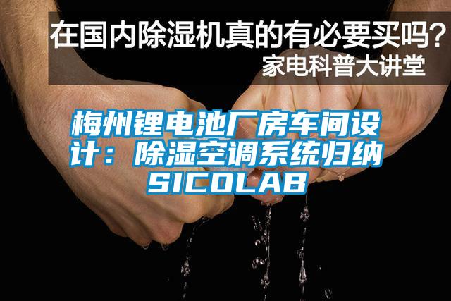 梅州鋰電池廠房車間設計:除濕空調系統(tǒng)歸納SICOLAB